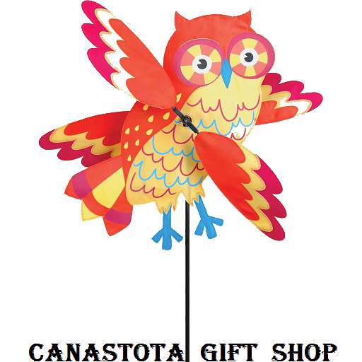 21834 21" Orange Owl: Whirligig Size: 18.5 in.X21  in.        diameter: 26 in. upc #630104218348