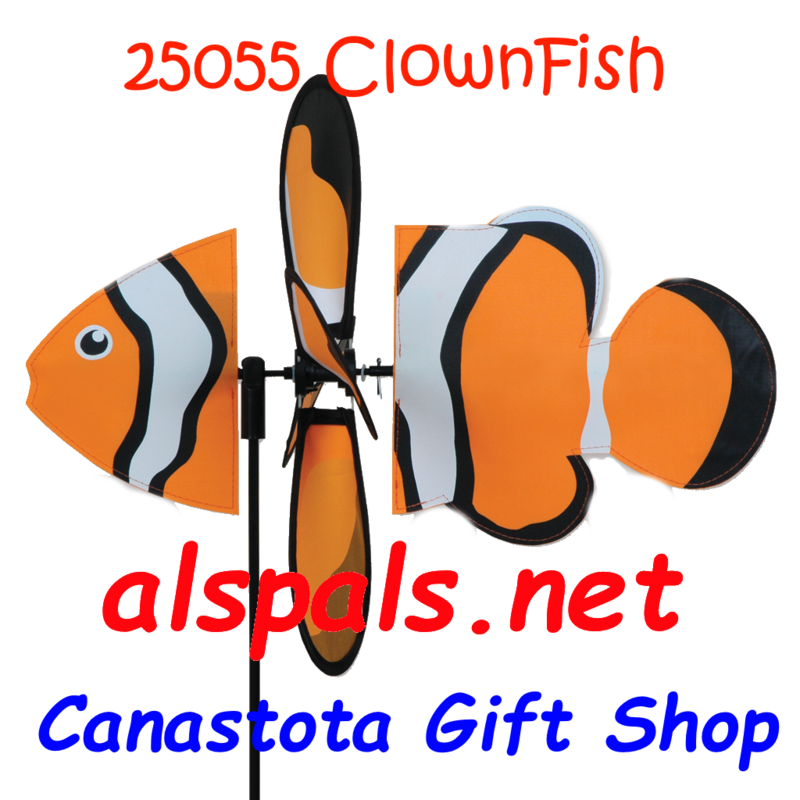 # 25055 : Clownfish   Petite & Whirly Wing Spinner   upc # 630104250553 16" by 12.75" ​