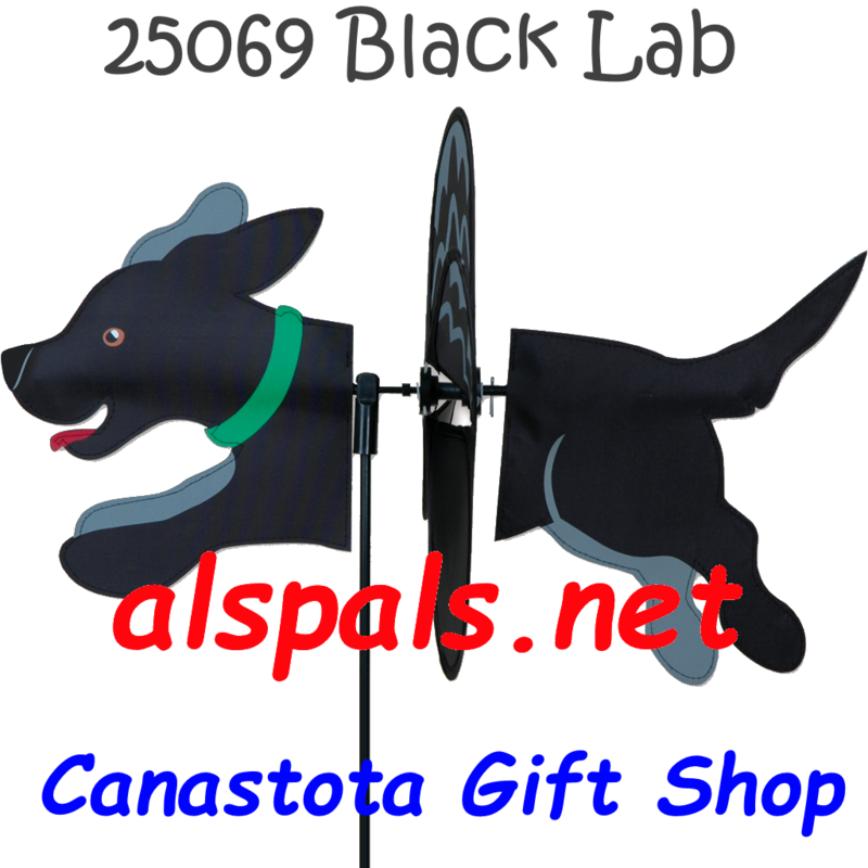 # 25069 :  Black Lab Petite & Whirly Wing Spinner   upc# 63010425069 19" by 12.75" ​ ​