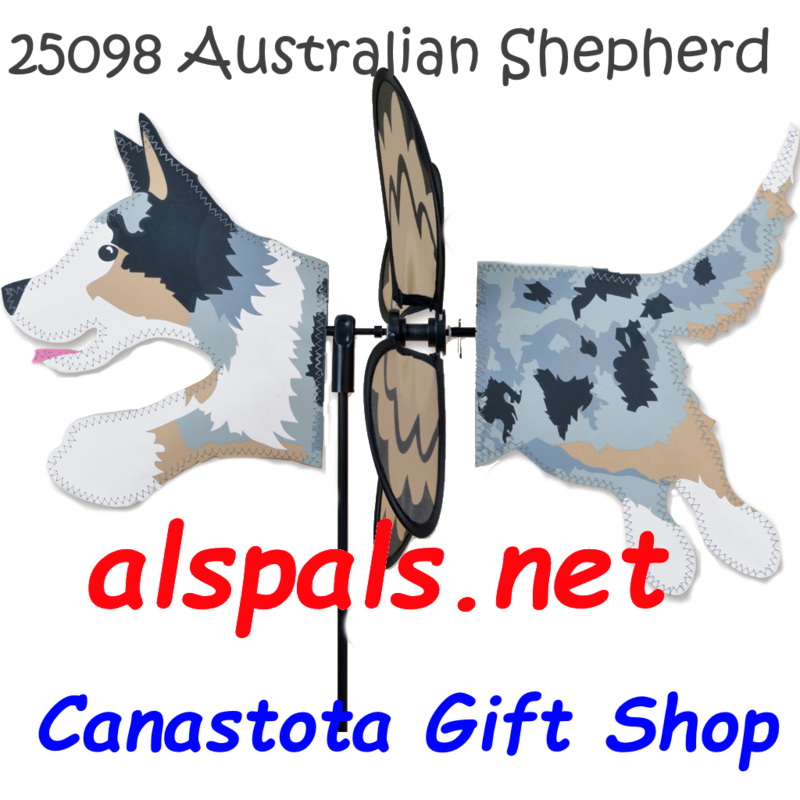 # 25098 : Austalian Shepherd Petite & Whirly Wing Spinner   upc# 630104250980 19" by 12.75" ​ ​