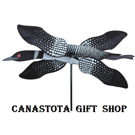 21835 28" Loon : Whirligig  Size: 28 in.X 4 in.        diameter: 25.5 in. upc #630104218355