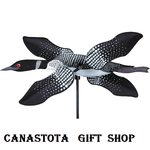 21883 19" Loon : Whirligig  Size: 19.25 in.X 3 in.        diameter: 17.25 in. upc #630104218836